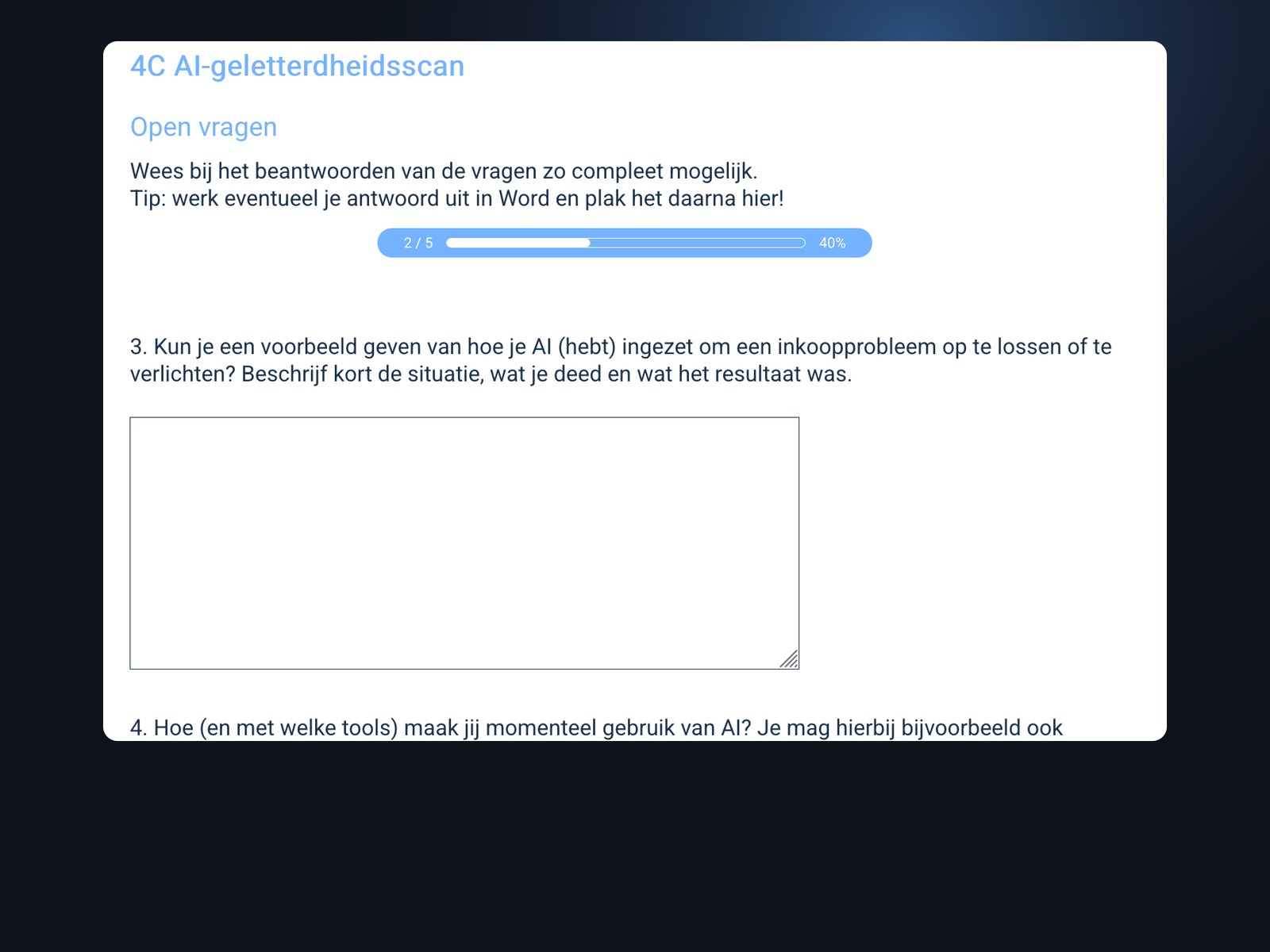 Visualisatie van het 4C-model voor AI-geletterdheid